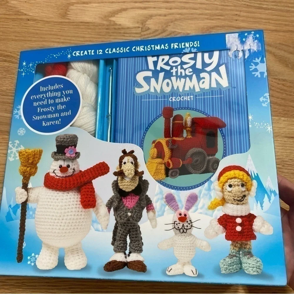 Frosty the Snowman Crochet Kit & Book Yarn Christmas NEW Karen Craft Gift